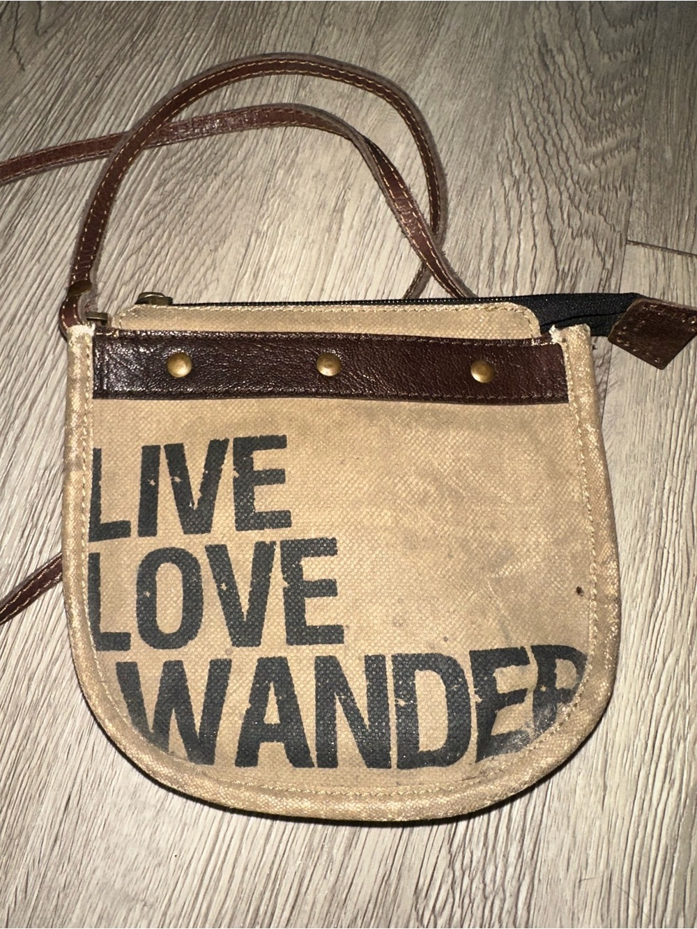 Mono B Purse Small Live Love Wander Canvas Crossbody Bag Purse